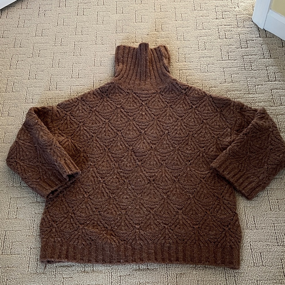 POL Chocolate Brown Cowl Neck Sweater